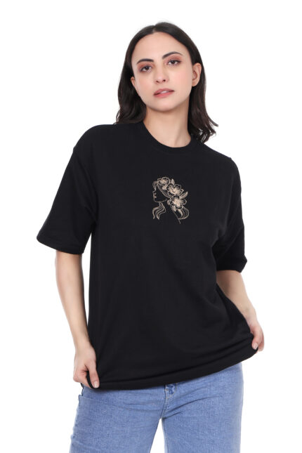 Limehat Artistic Muse Black Oversized T-Shirt